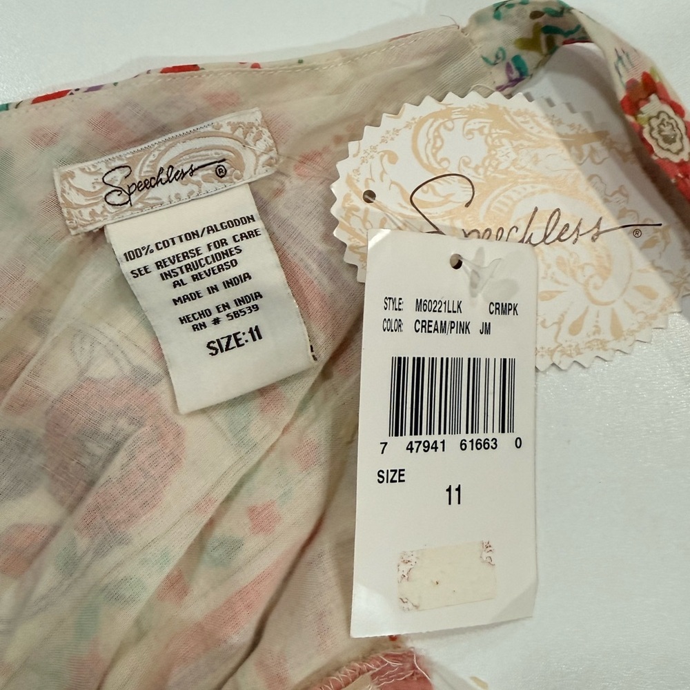 Speechless Floral Patchwork Dress Boho Sleeveless Fit Flare Size 11 NWT - Picture 7 of 12